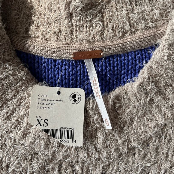 NWT Free People Diamonds for Days Sweater Vest XS Blue Moon - Picture 7 of 15